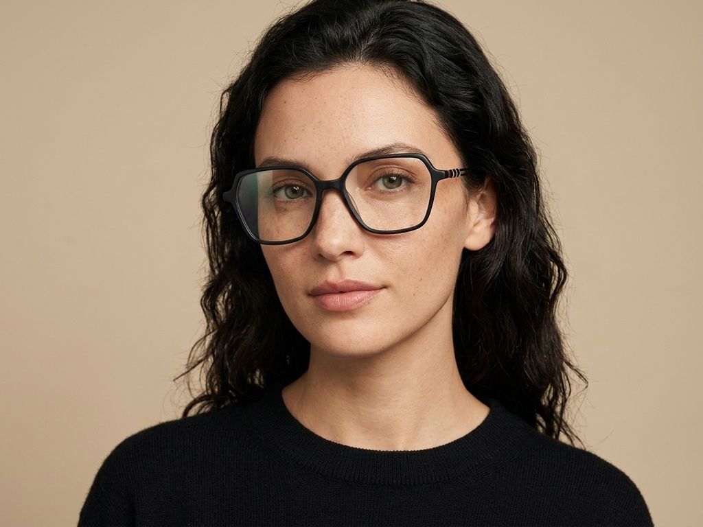 Rectangular Black Acetate Glasses #BS2012-2631