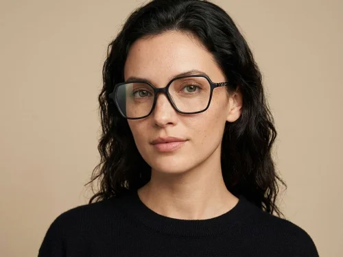 Lunettes rectangulaires en acétate noir #BS2012-2631