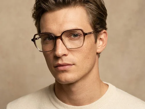 Lunettes rectangulaires en acétate brun #BS2012-2633