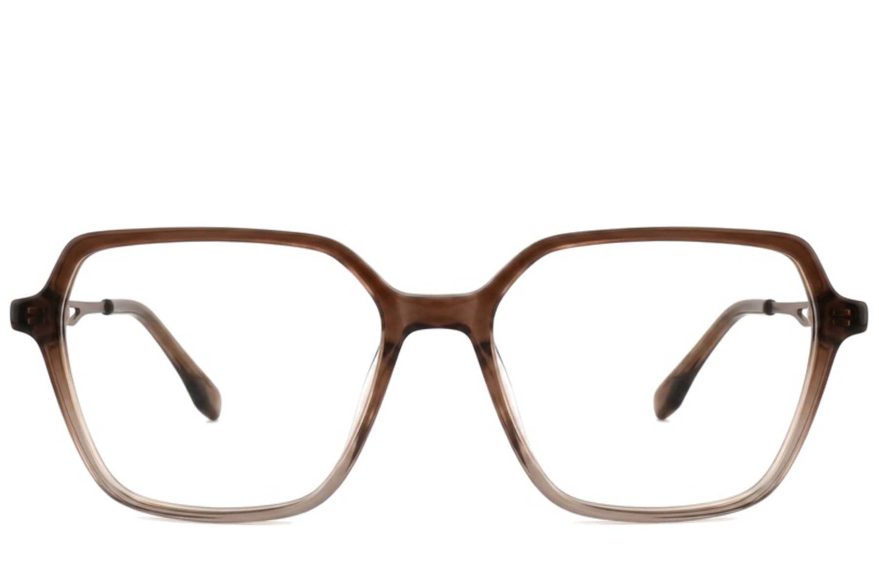Rectangular Brown Acetate Glasses #BS2012-2633