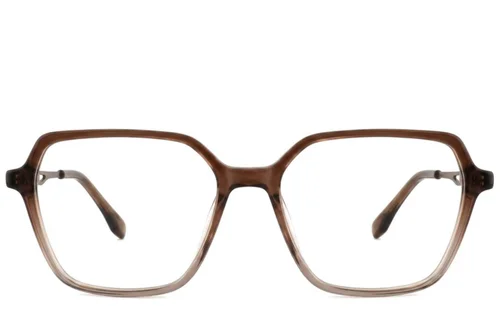 Lunettes rectangulaires en acétate brun #BS2012-2633