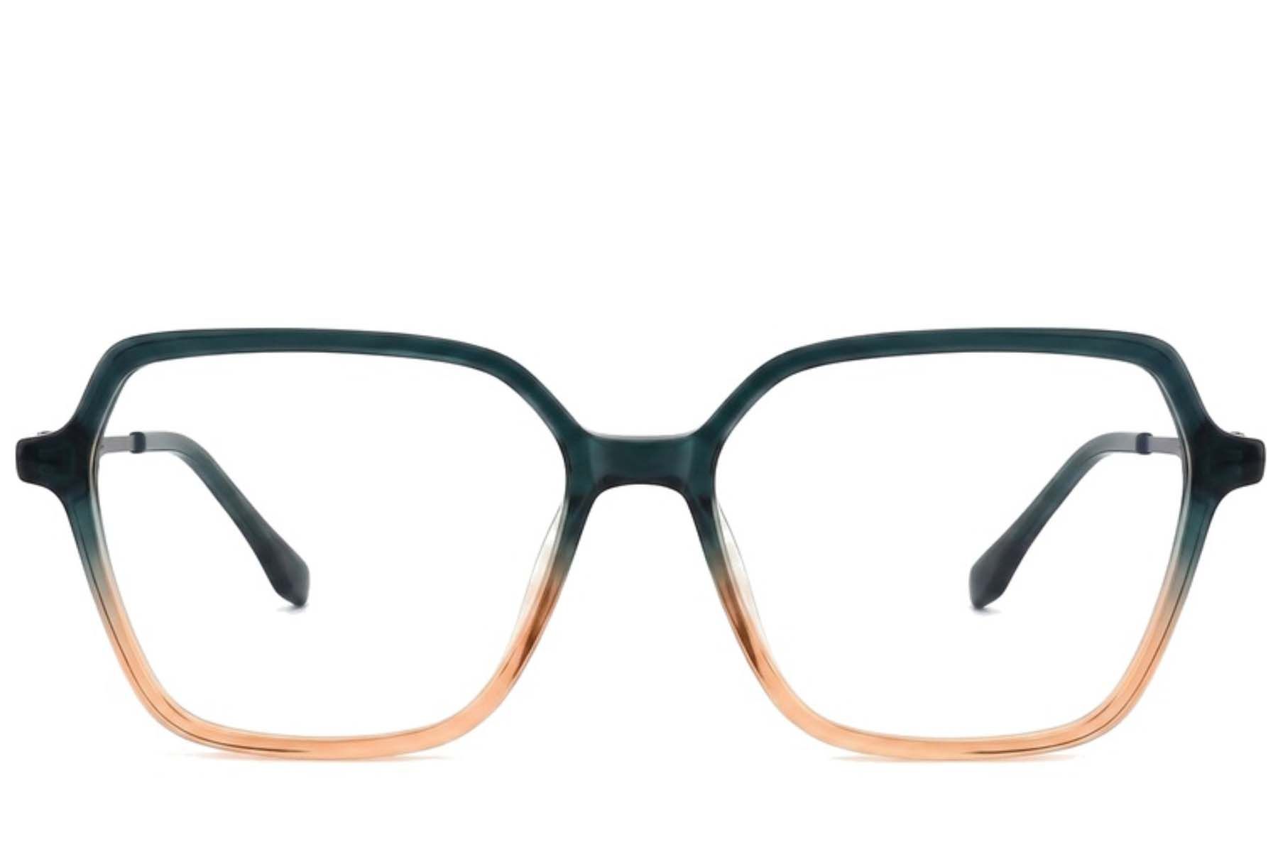 Rectangular Green Acetate Glasses #BS2012-2634