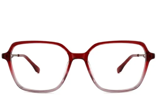 Verres rectangulaires en acétate rouge #BS2012-2635