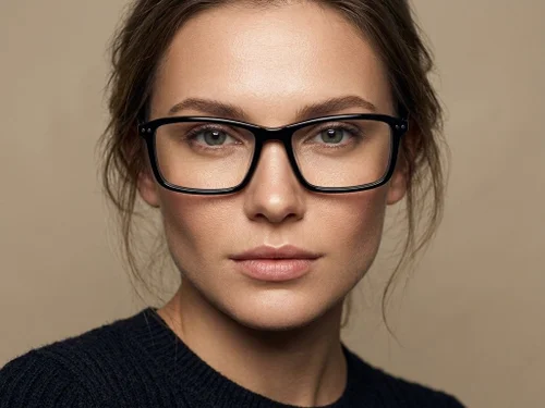 Lunettes rectangulaires en acétate noir #BS2012-2636