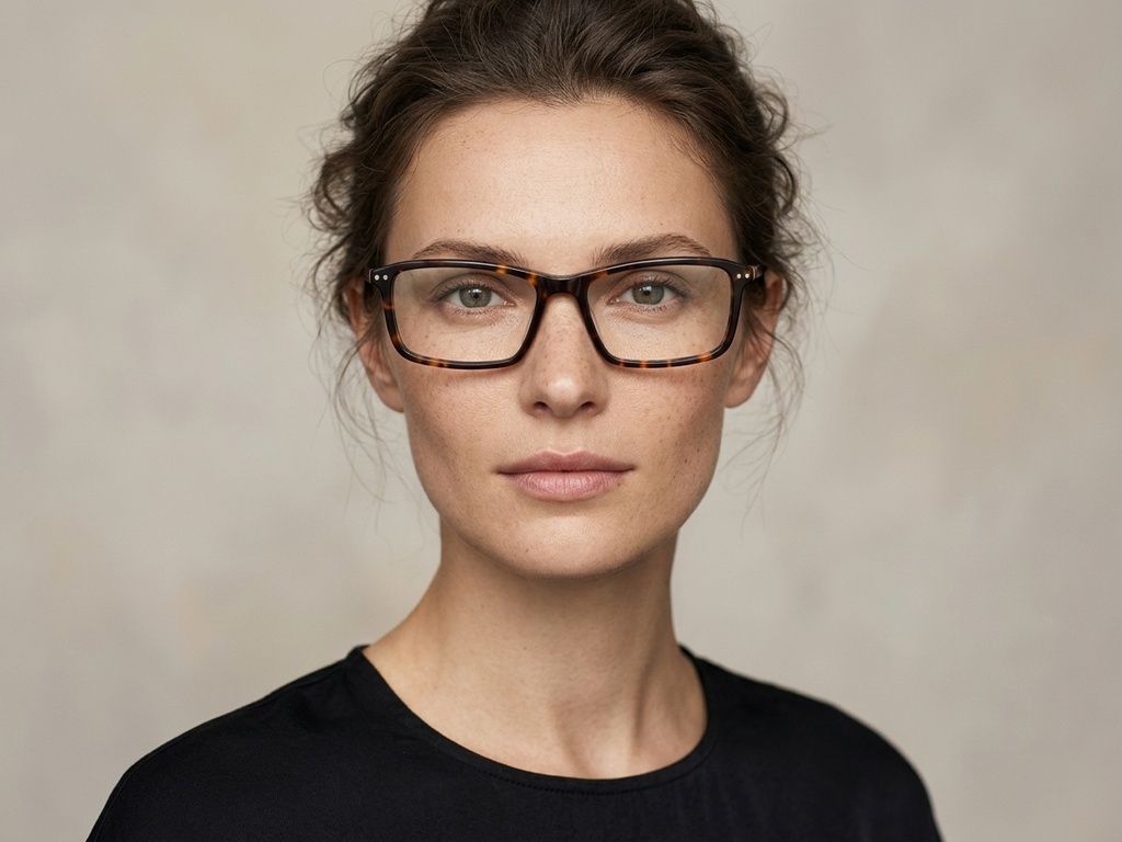 Rectangular Tortoiseshell Acetate Glasses #BS2012-2637