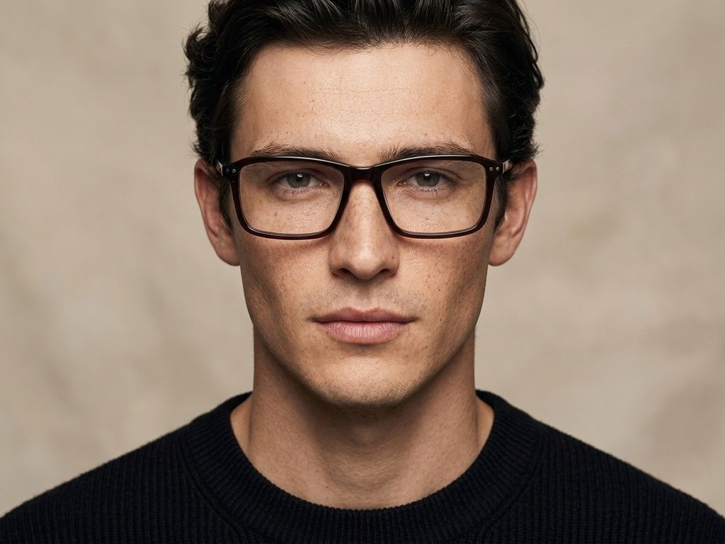 Rectangular Brown Acetate Glasses #BS2012-2639