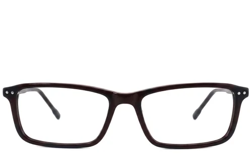 Lunettes rectangulaires en acétate brun #BS2012-2639