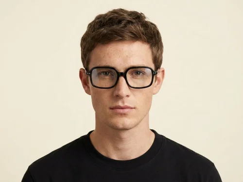Lunettes rectangulaires en acétate noir #BS2012-2641