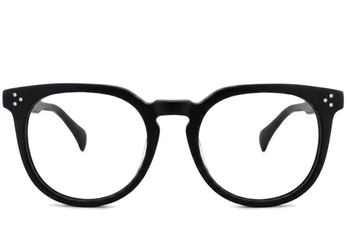 Lunettes ovales en acétate noir #BS2012-2651