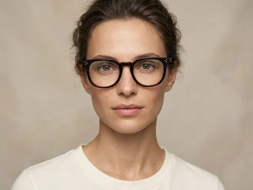 Lunettes ovales en acétate noir #BS2012-2653