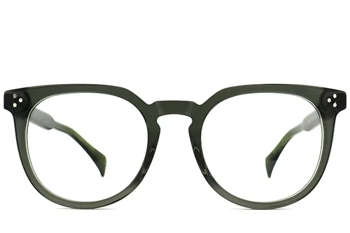 Verres ovales en acétate vert #BS2012-2654