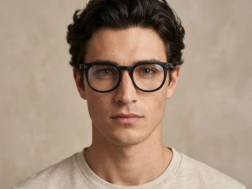 Lunettes ovales en acétate noir #BS2012-2655