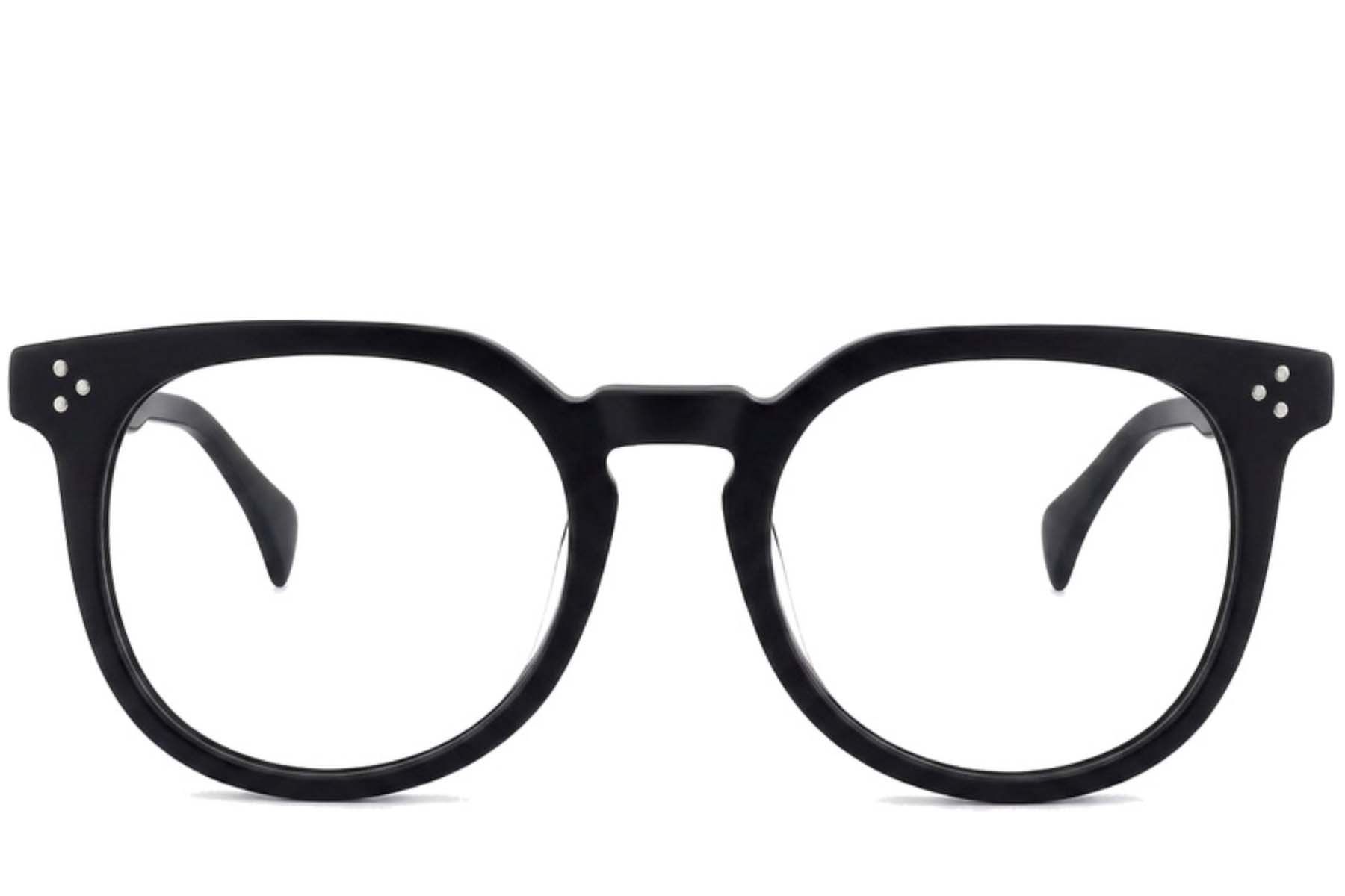 Oval Black Acetate Glasses #BS2012-2655