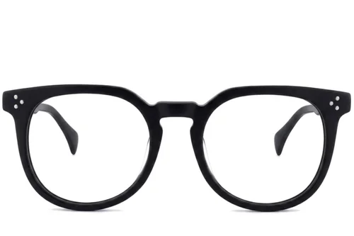 Lunettes ovales en acétate noir #BS2012-2655