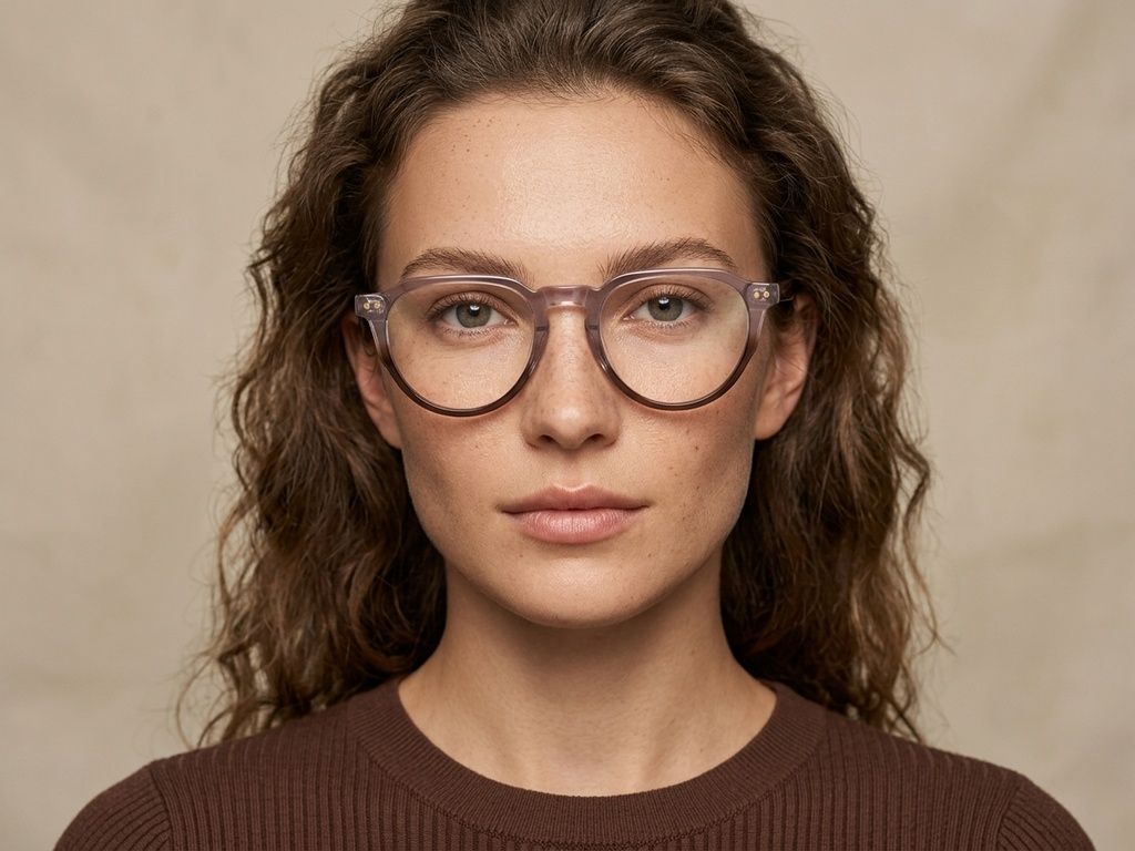 Oval Brown Acetate Glasses #BS2012-2658