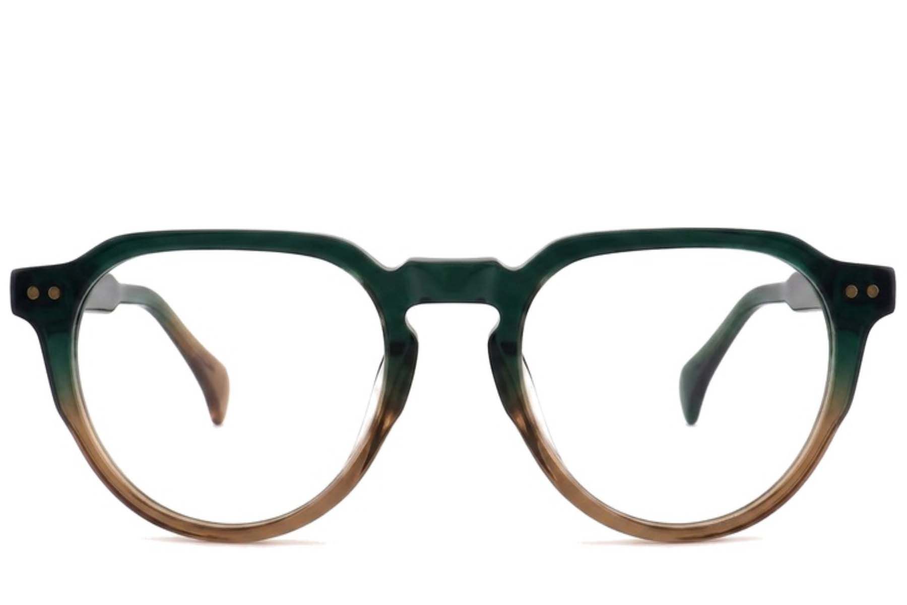 Oval Green Acetate Glasses #BS2012-2660