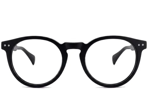 Lunettes ovales en acétate noir #BS2012-2661