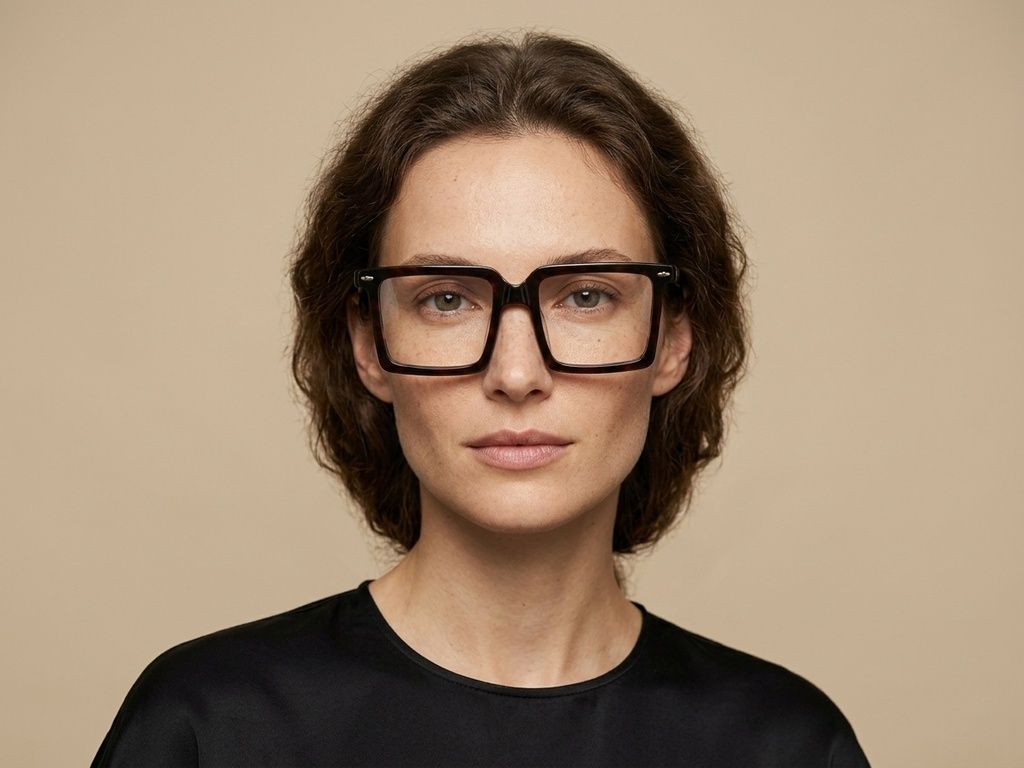 Rectangular Brown Acetate Glasses #BS2012-2669