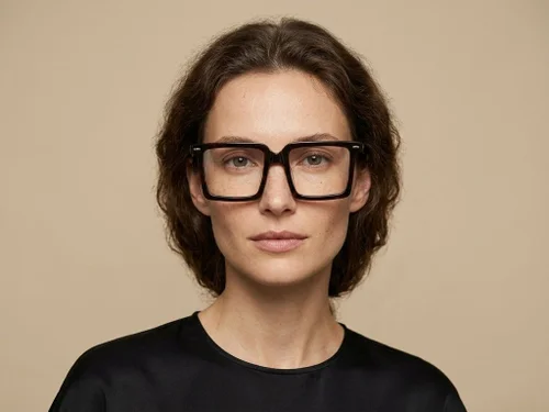 Lunettes rectangulaires en acétate brun #BS2012-2669