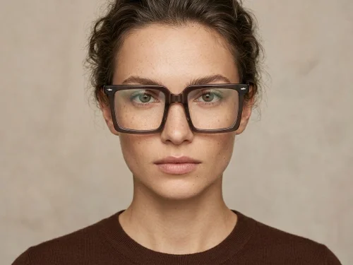 Lunettes rectangulaires en acétate brun #BS2012-2670