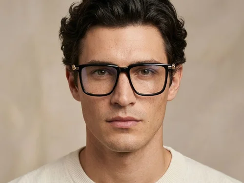 Lunettes rectangulaires en acétate noir #BS2012-2671