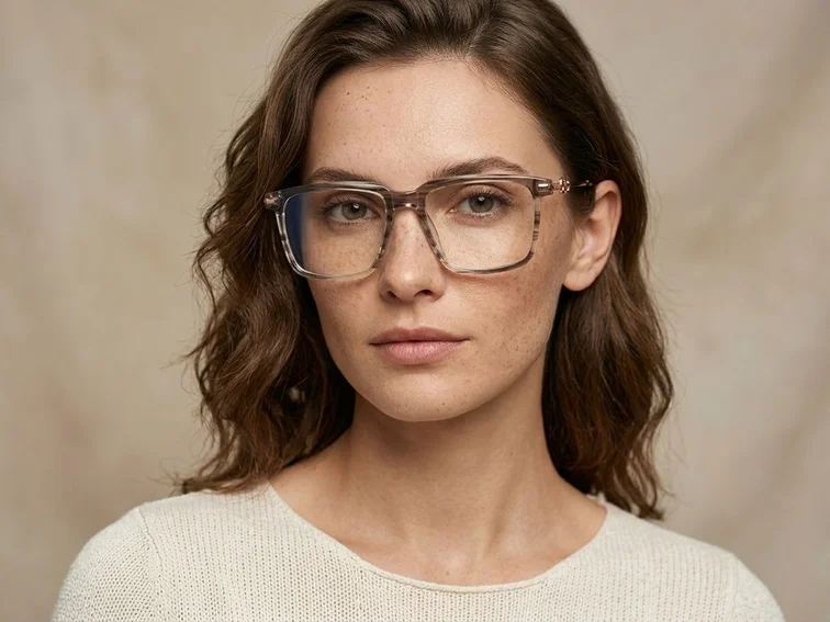 Rectangular Pattern Acetate Glasses #BS2012-2672