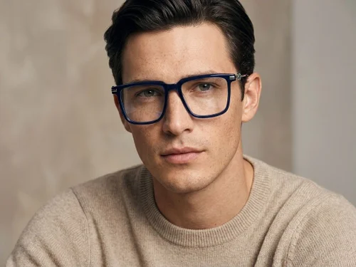 Lunettes rectangulaires en acétate bleu #BS2012-2674