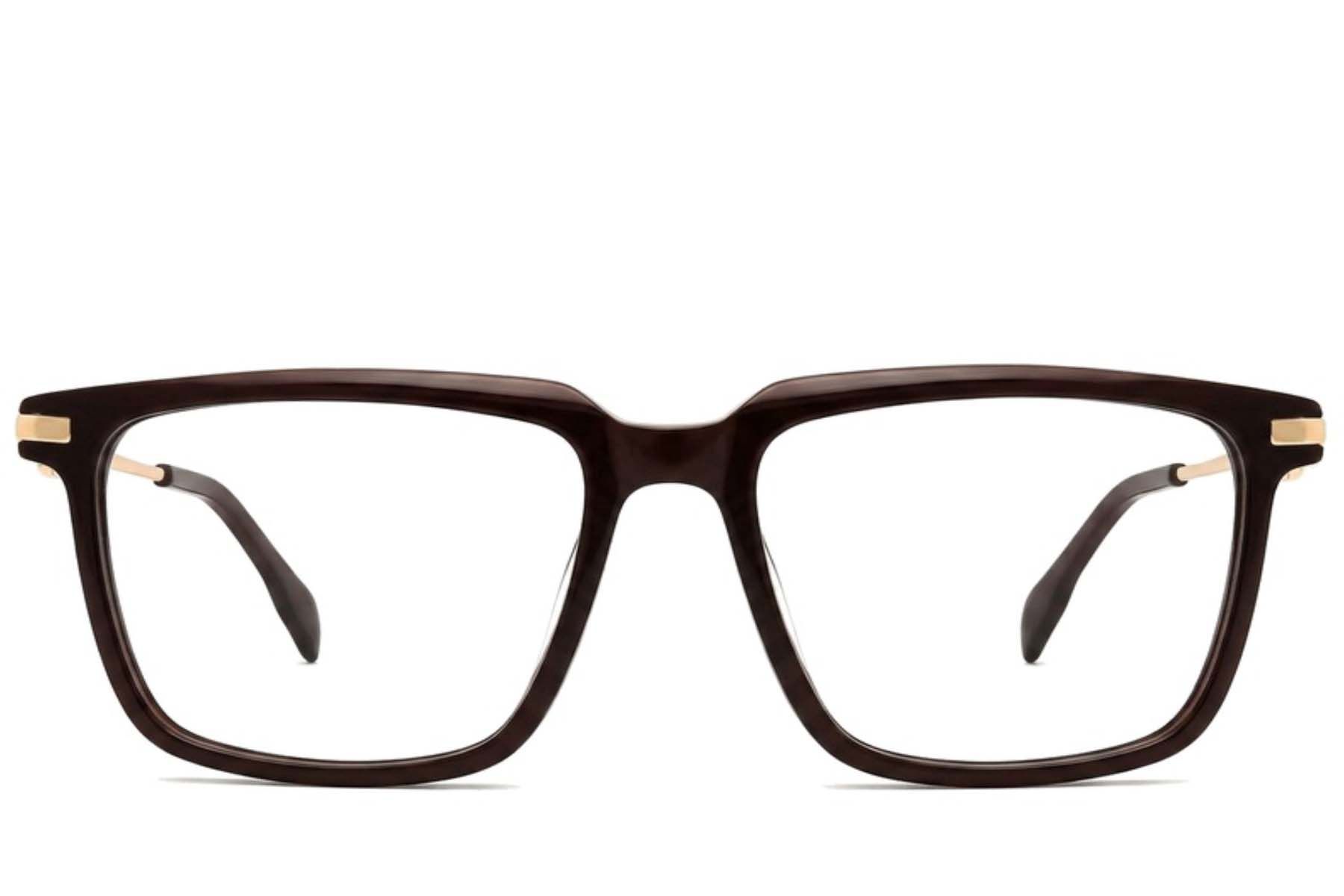 Rectangular Brown Acetate Glasses #BS2012-2675