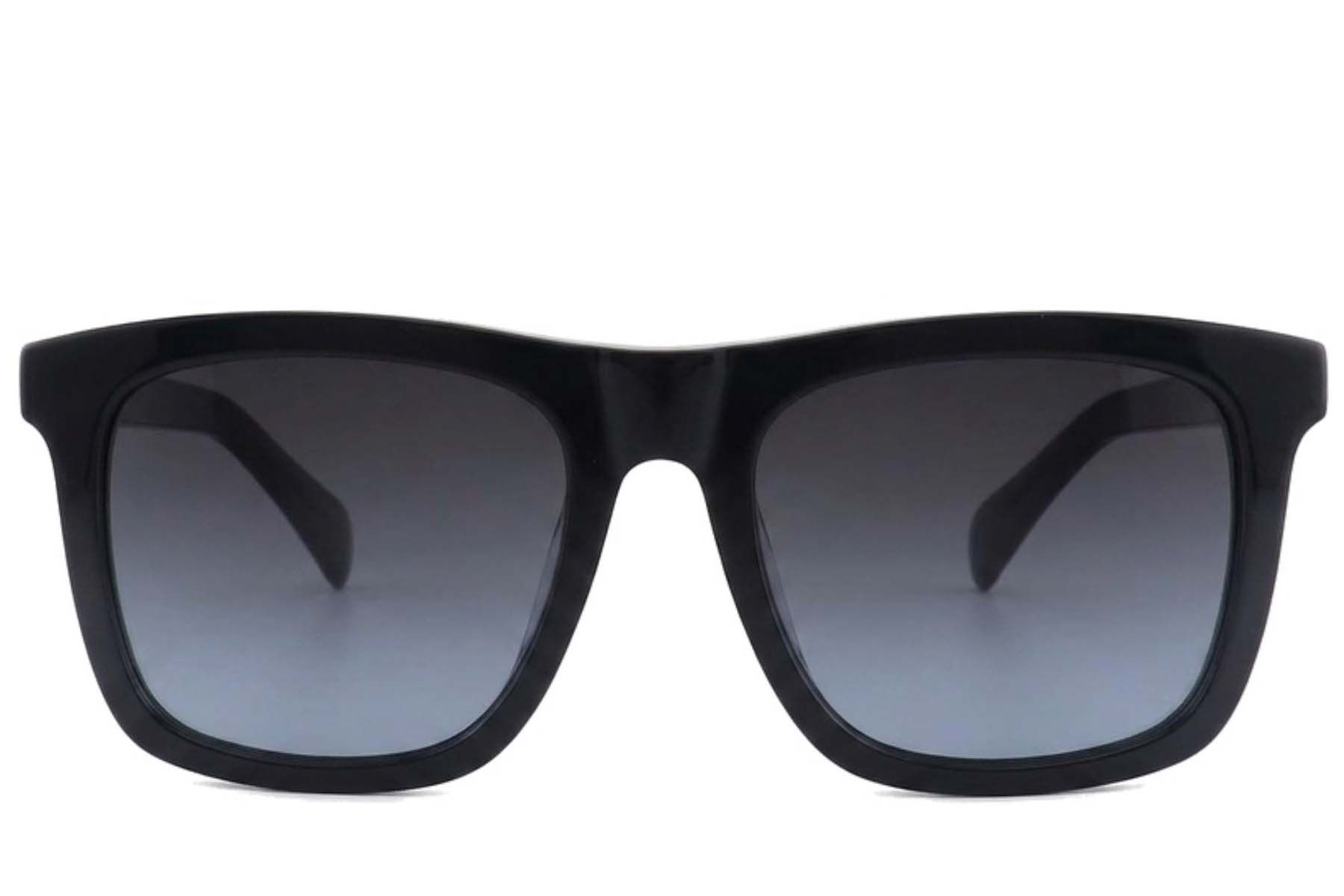 Rechteckige schwarze Acetat-Sonnenbrille #BS2012-2679