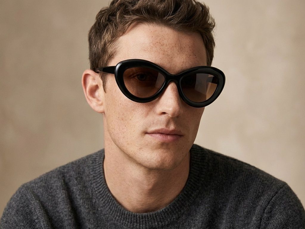 Occhiali da sole Butterfly in acetato nero #BS2012-2682