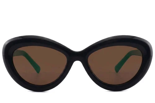 Lunettes de soleil papillon en acétate noir #BS2012-2683
