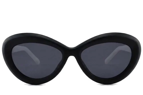 Lunettes de soleil papillon en acétate noir #BS2012-2684