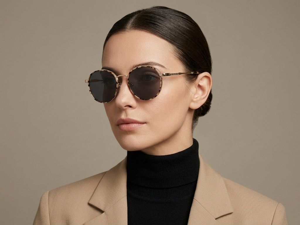 Oval Tortoiseshell Metal Sunglasses #BS2012-2686