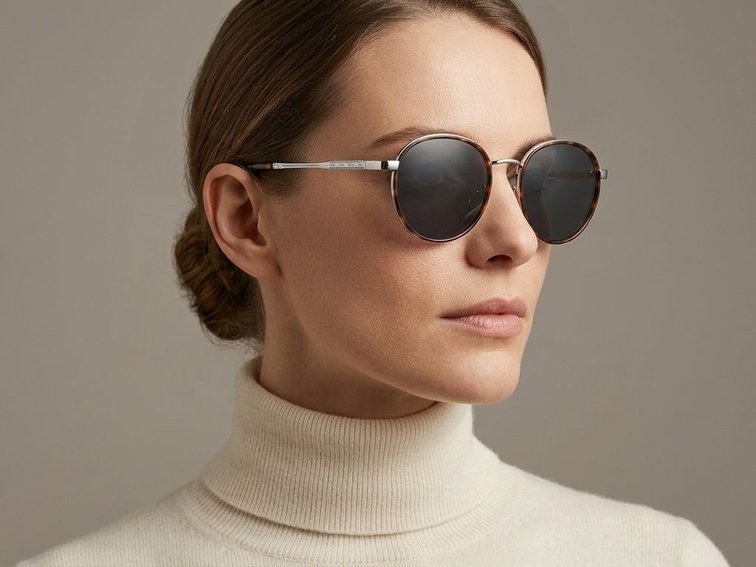 Oval Tortoiseshell Metal Sunglasses #BS2012-2687