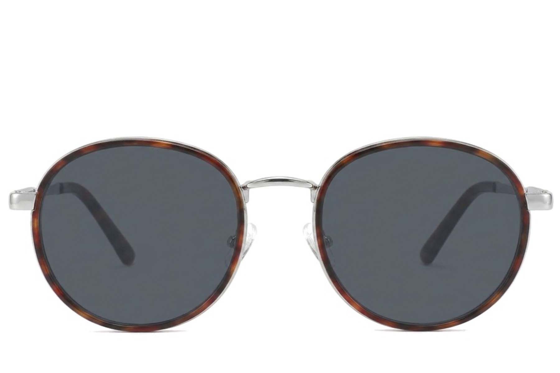 Oval Tortoiseshell Metal Sunglasses #BS2012-2687