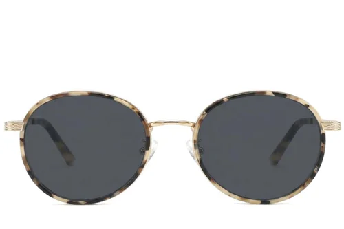 Lunettes de soleil ovales en métal écaille de tortue #BS2012-2689