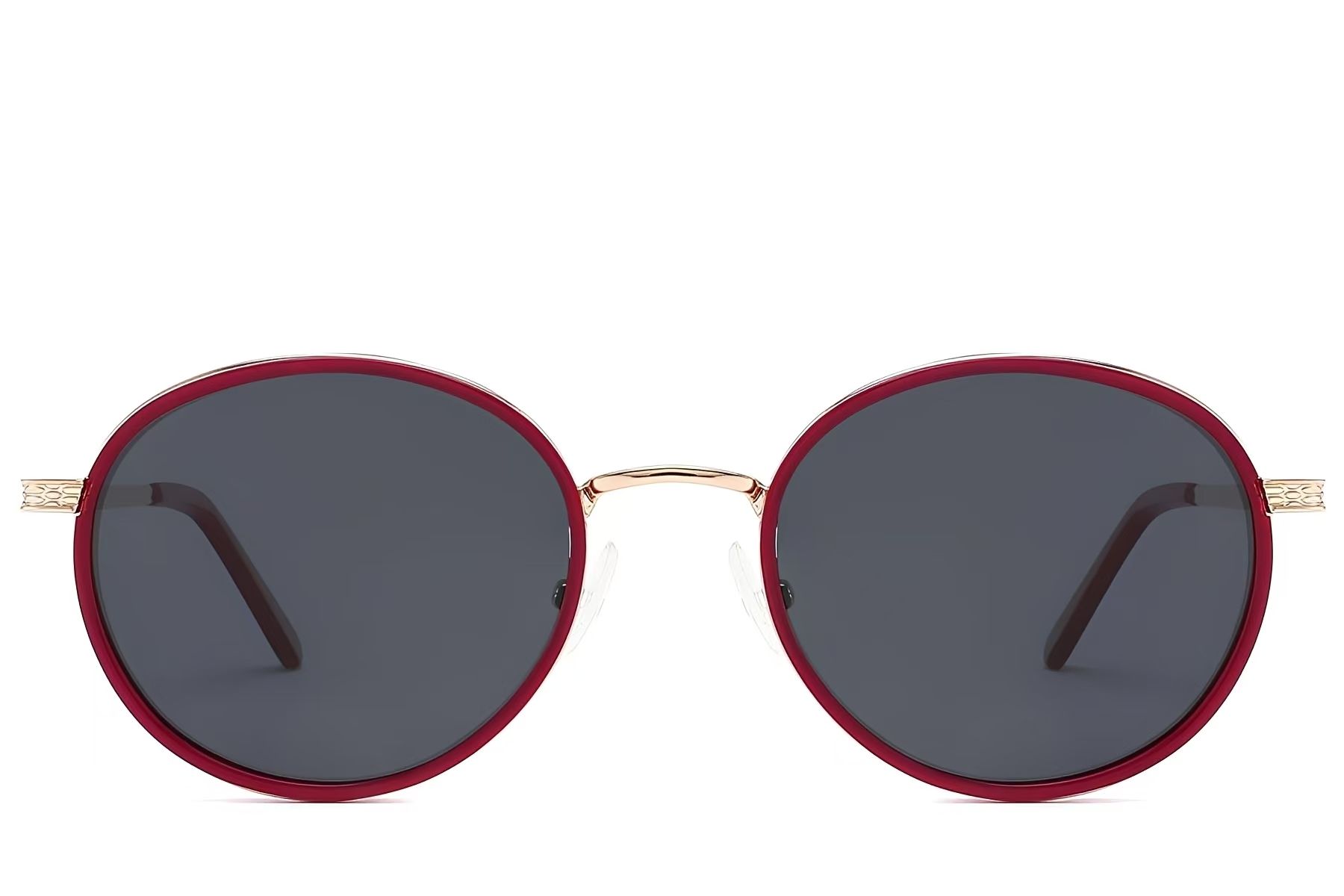 Oval Red Metal Sunglasses #BS2012-2690