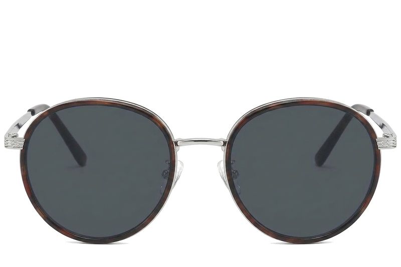 Oval Tortoiseshell Metal Sunglasses #BS2012-2691