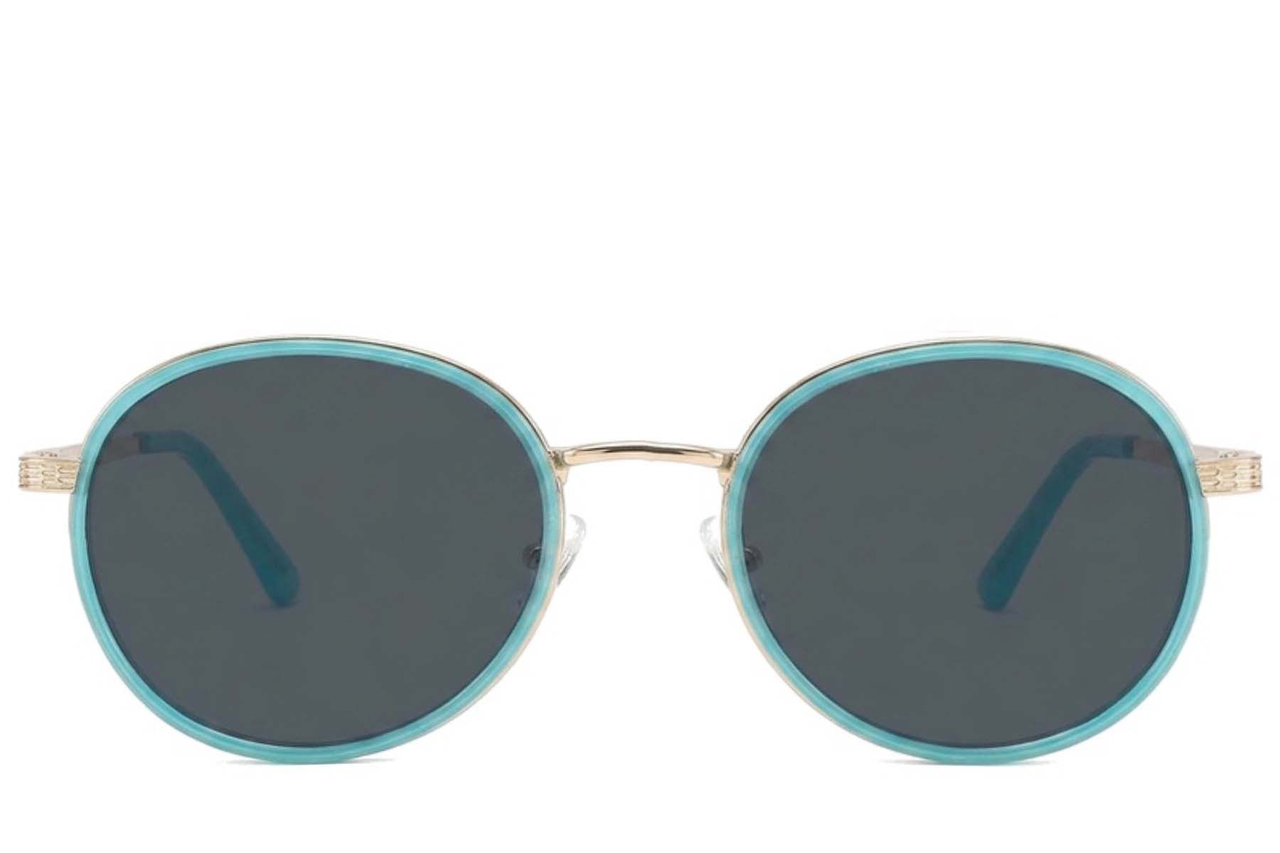 Oval Blue Metal Sunglasses #BS2012-2692