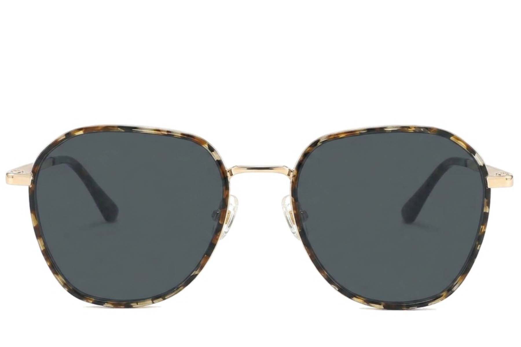 Oval Tortoiseshell Metal Sunglasses #BS2012-2693