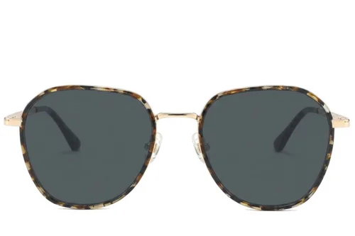 Lunettes de soleil ovales en métal écaille de tortue #BS2012-2693