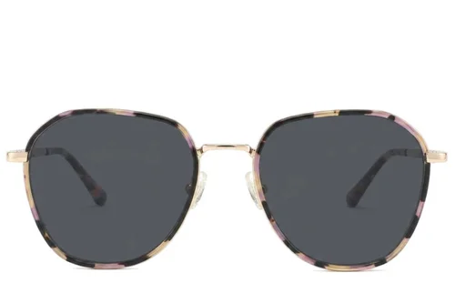 Lunettes de soleil ovales en métal écaille de tortue #BS2012-2696