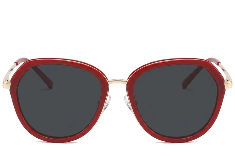 Geometric Red Metal Sunglasses #BS2012-2699