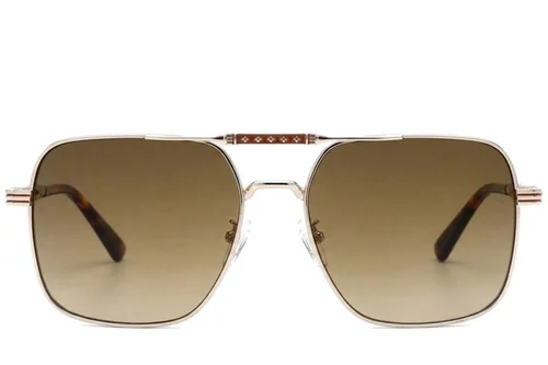Lunettes de soleil aviateur en métal doré #BS2012-2701