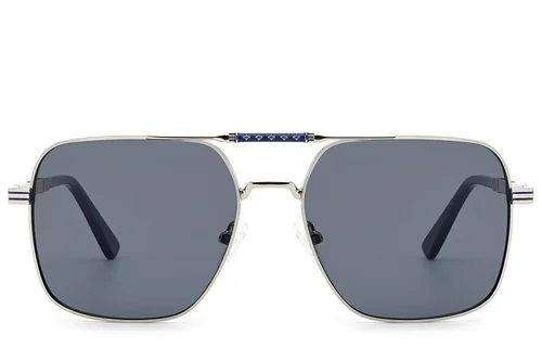Lunettes de soleil aviateur en métal bleu #BS2012-2702