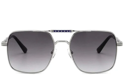 Lunettes de soleil aviateur en métal argenté #BS2012-2703