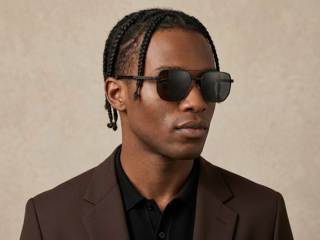 Aviator Black Metal Sunglasses #BS2012-2704