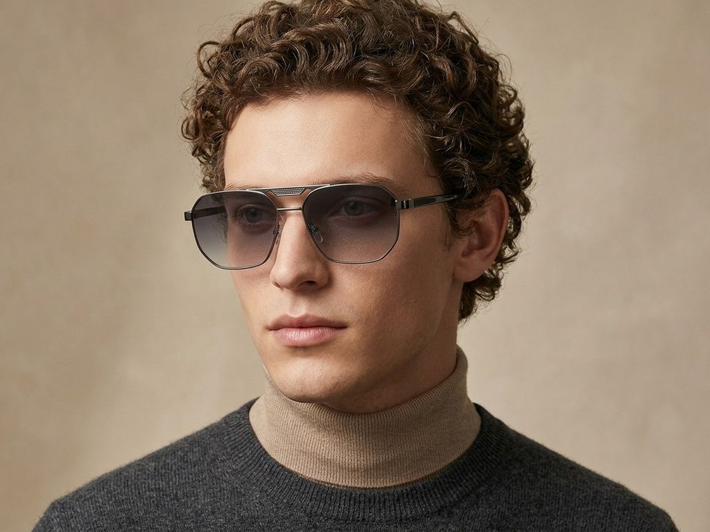 Aviator Grey Metal Sunglasses #BS2012-2709