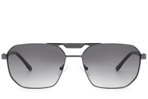 Lunettes de soleil aviateur en métal gris #BS2012-2709