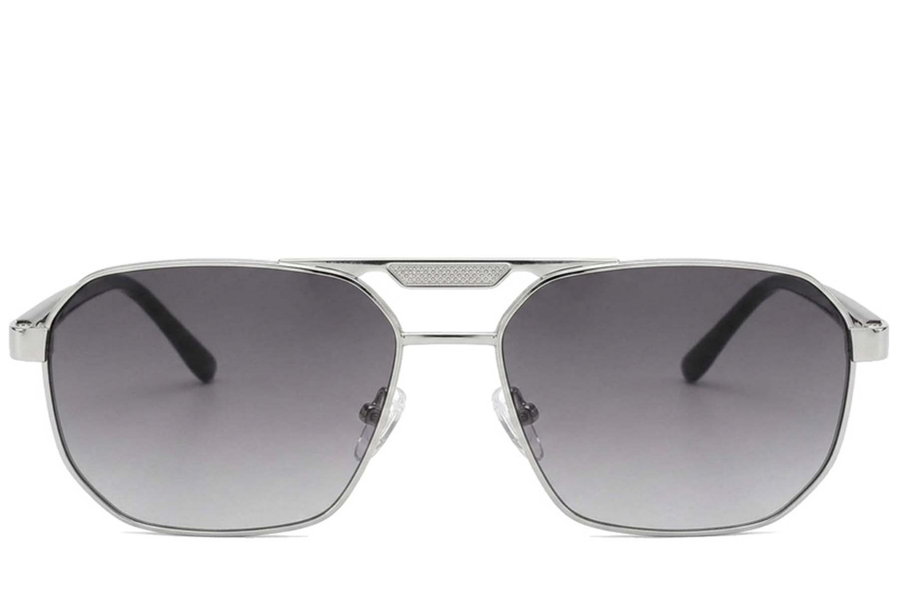 Aviator-Sonnenbrille aus silbernem Metall #BS2012-2710
